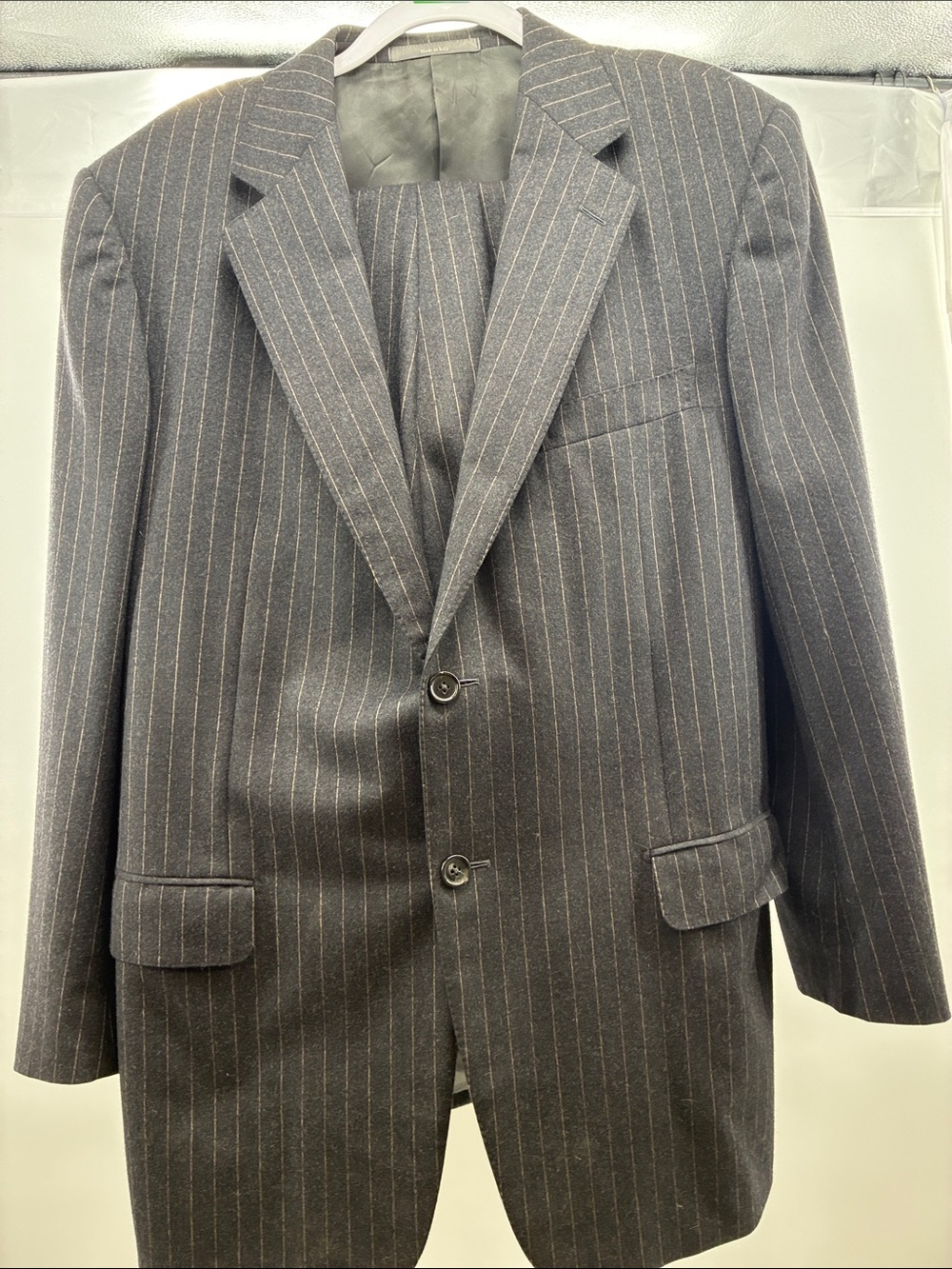 Ermenegildo Zegna Dark Gray Pinstripe Two-Button Suit